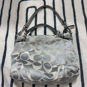 Gray Coach Signature Tote Bag